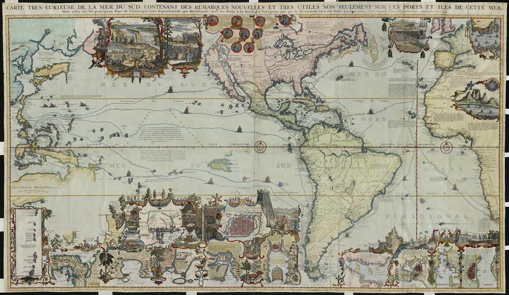 Carte tres curieuse de la Mer du Sud[...]