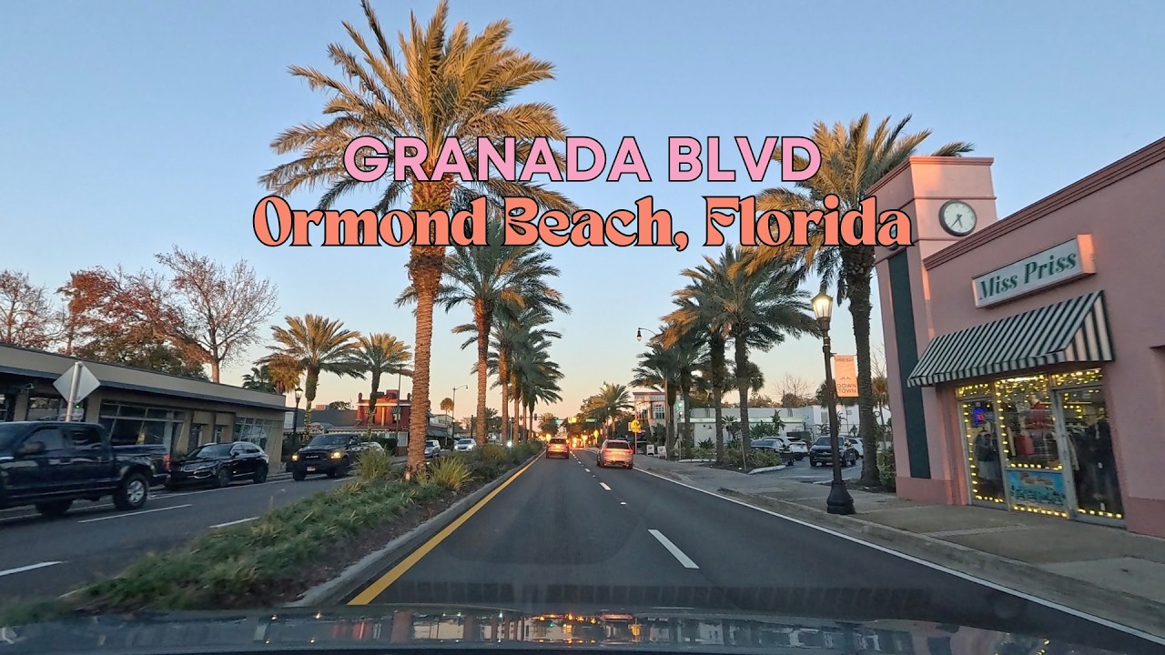 POV Sunset Drive-Through Granada Blvd, Ormond Beach, Florida | 4K | Unedited | Original Audio